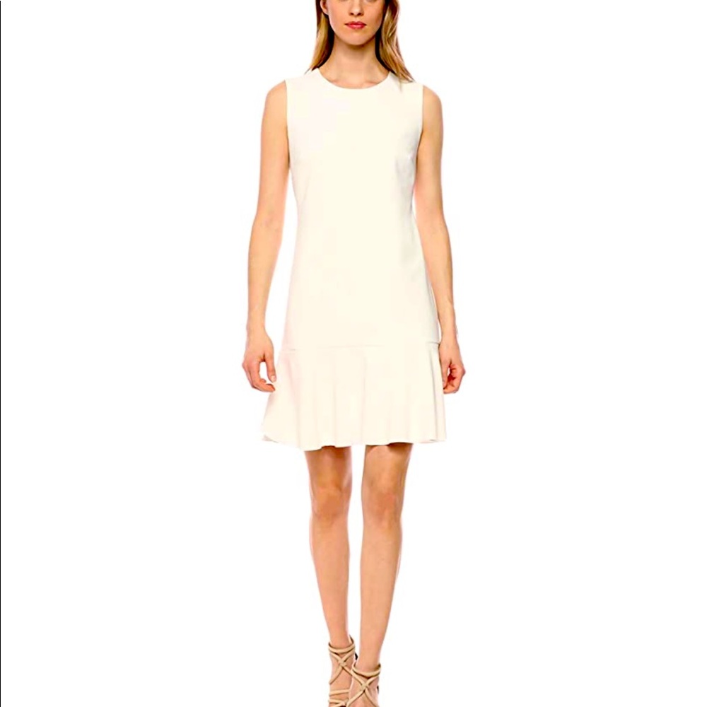 Lark & Ro Women's Sleeveless Crew Neck RuffleDress